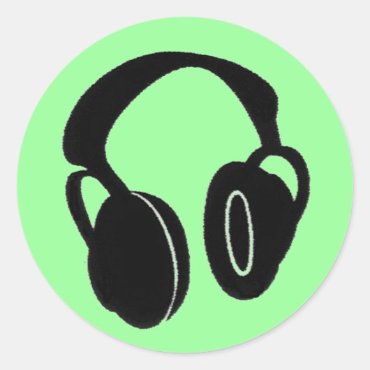 Kopfhörer1-0 Runder Aufkleber (Vorderseite)