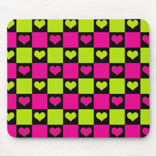 Kopfhörer an der Tafel - Kalkgrün, Hot-Pink und Sc Mousepad