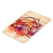 Kopfhörer auf Aquarell-Hintergrund und Anmerkungen Magnet (Linke Seite)