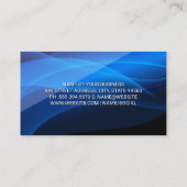 Kopfhörer | Blue Waves Layer Visitenkarte (Rückseite)