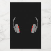 Kopfhörer Cool einfach und elegant Lebensmitteletikett (Einzelnes Label)