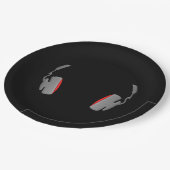 Kopfhörer Cool einfach und elegant Pappteller (Schrägansicht)