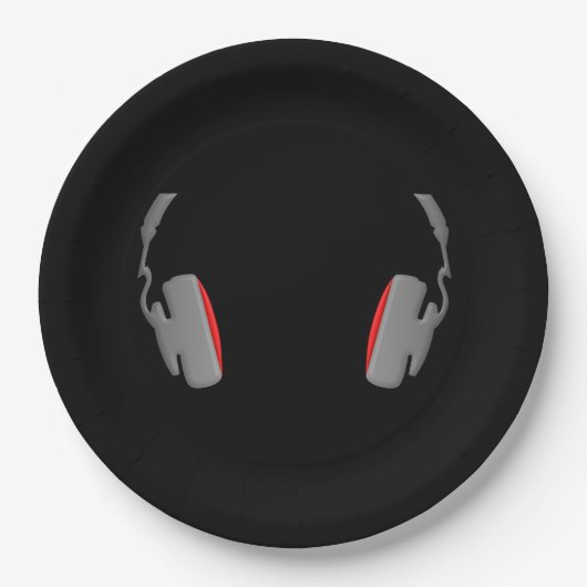 Kopfhörer Cool einfach und elegant Pappteller (Vorderseite)