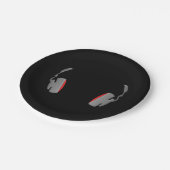 Kopfhörer Cool einfach und elegant Pappteller (Schrägansicht)