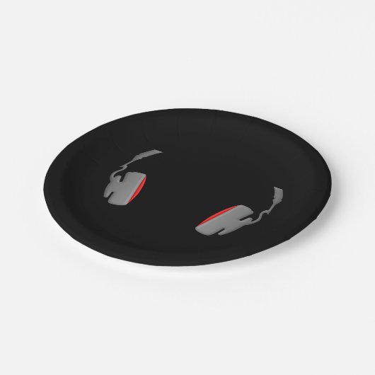 Kopfhörer Cool einfach und elegant Pappteller (Schrägansicht)