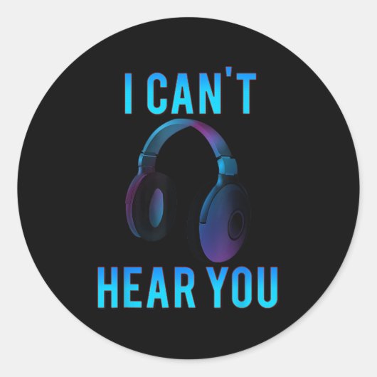 Kopfhörer, die ich dir kein lustiges T-Shirt sagen Runder Aufkleber (Vorderseite)