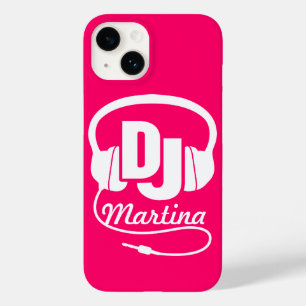 Kopfhörer-DJ-Girl mit Namen Rosa und Weiß-iPhone-G Case-Mate iPhone 14 Hülle