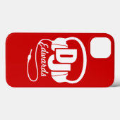 Kopfhörer DJ mit dem Namen Rot-Weiß-Pad-Gehäuse Case-Mate iPhone Hülle (Rückseite (Horizontal))