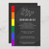 Kopfhörer-Doodle mit Stolzdetails Hochzeit Einladung (Vorne/Hinten)