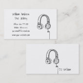 Kopfhörer-Gekritzel DJ-Disc-Jockey Visitenkarte (Vorne/Hinten)