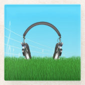 Kopfhörer Glasuntersetzer (Vorderseite)