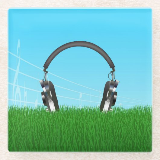 Kopfhörer Glasuntersetzer (Vorderseite)