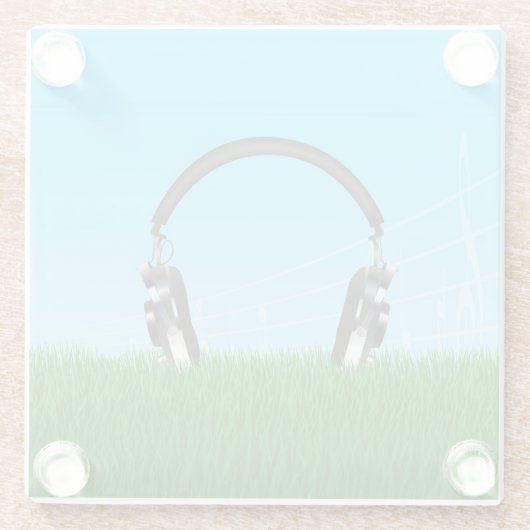 Kopfhörer Glasuntersetzer (Rückseite)