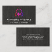 Kopfhörer | Hintergrund schwarzer Textur Visitenkarte (Vorne/Hinten)