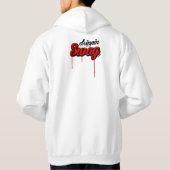 Kopfhörer im Weltheraus Hoodie (weiß/Rot) (Rückseite)