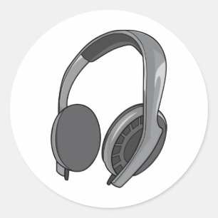 Kopfhörer - Kopfhörer - Kopfhörer - Headsets Audio Runder Aufkleber
