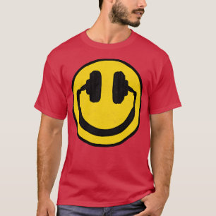 Kopfhörer lächeln Gesichtsmusik macht mich glückli T-Shirt