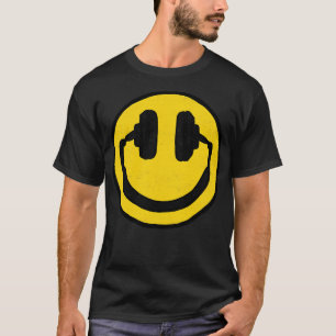 Kopfhörer lächeln Gesichtsmusik macht mich glückli T-Shirt