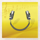 Kopfhörer lächeln glasuntersetzer (Vorderseite)