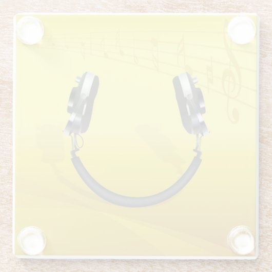 Kopfhörer lächeln glasuntersetzer (Rückseite)