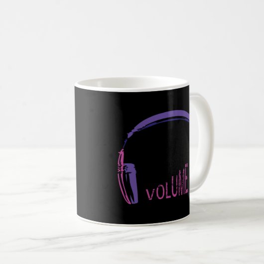 Kopfhörer Lautstärke Kaffeetasse (VorderseiteRechts)