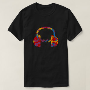 Kopfhörer mit fettem Tarnmuster T-Shirt