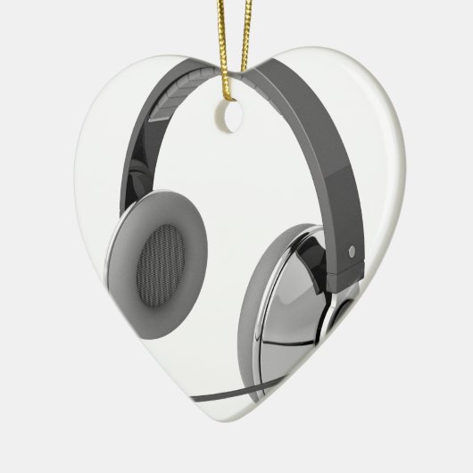 Kopfhörer mit Mikrofon Keramik Ornament (Links)
