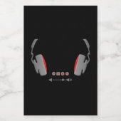 Kopfhörer mit Schaltflächen für die Kontrolle von Lebensmitteletikett (Einzelnes Label)