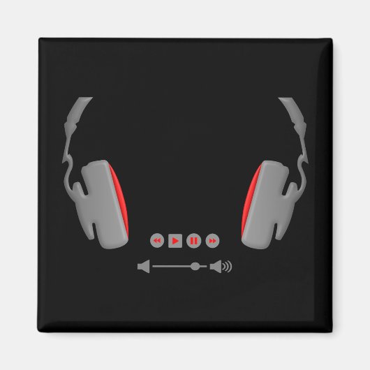 Kopfhörer mit Schaltflächen für die Kontrolle von Magnet (Vorne)