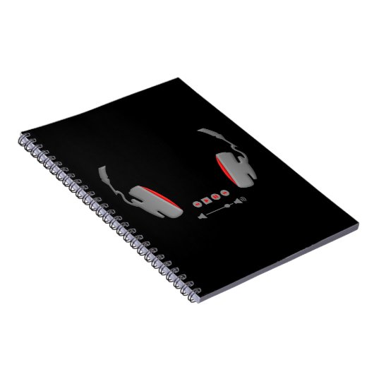 Kopfhörer mit Schaltflächen für die Kontrolle von Notizblock (Rechte Seite)