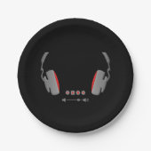 Kopfhörer mit Schaltflächen für die Kontrolle von Pappteller (Vorderseite)