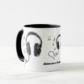 Kopfhörer-Musik Tasse (Vorderseite Links)
