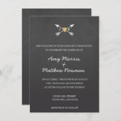 Kopfhörer + Pfeile | Einladungen zur Hochzeit (Vorne/Hinten)