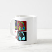 Kopfhörer Pop Art Kaffeetasse (Vorderseite Links)