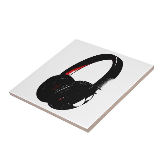 Kopfhörer-Pop Art Kopfhörer Fliese (Seite)