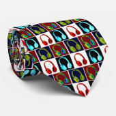 Kopfhörer Pop Art Krawatte (Gerollt)