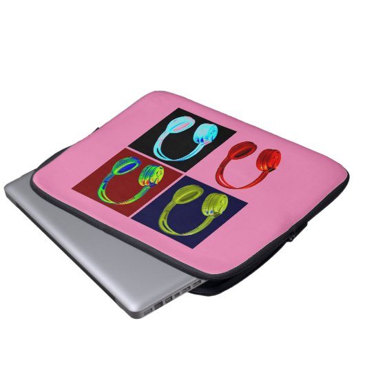 Kopfhörer Pop Art Laptopschutzhülle (Vorne Knopf)