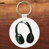 Kopfhörer Pop Art Schlüsselanhänger (Vorderseite)