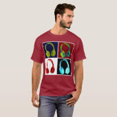 Kopfhörer Pop Art T-Shirt (Vorne ganz)
