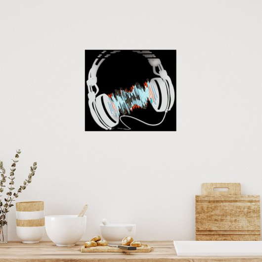 Kopfhörer Poster (Küche)