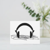Kopfhörer Postkarte (Stehend Vorderseite)