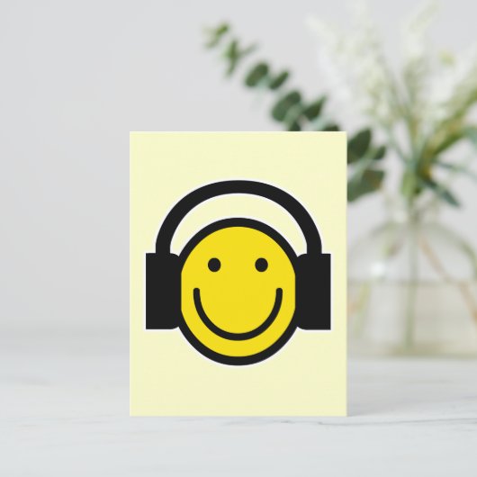 Kopfhörer Postkarte (Stehend Vorderseite)