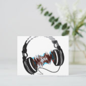Kopfhörer Postkarte (Stehend Vorderseite)