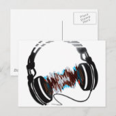 Kopfhörer Postkarte (Vorne/Hinten)