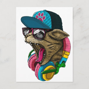 Kopfhörer Postkarte