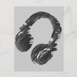 Kopfhörer Postkarte
