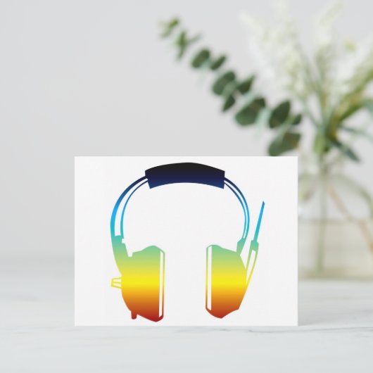 Kopfhörer Postkarte (Stehend Vorderseite)