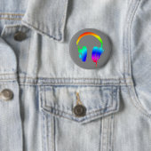 Kopfhörer Rainbow Stencil Graphic Art Button Butto (Beispiel)