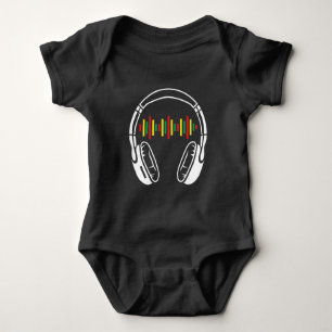 Kopfhörer Reggae Music Lover Rastafari Jamaica Baby Strampler