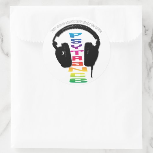 Kopfhörer Runder Aufkleber (Tasche)